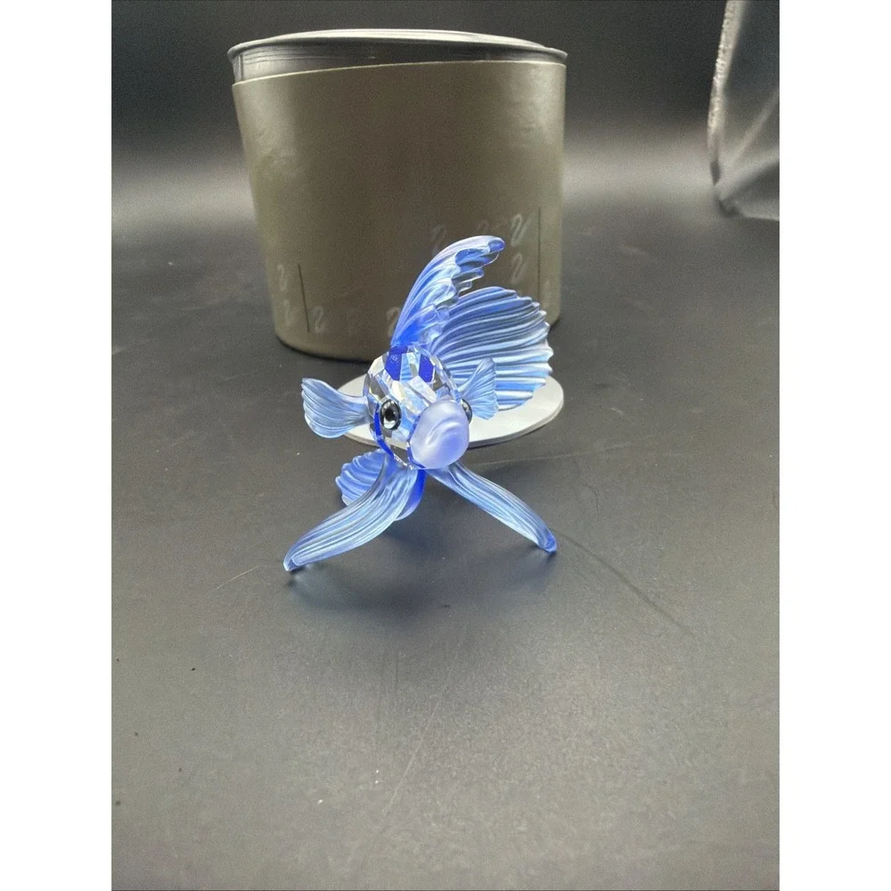 Swarovski crystal figurine Siamese Fighting Fish Blue with box And Coa